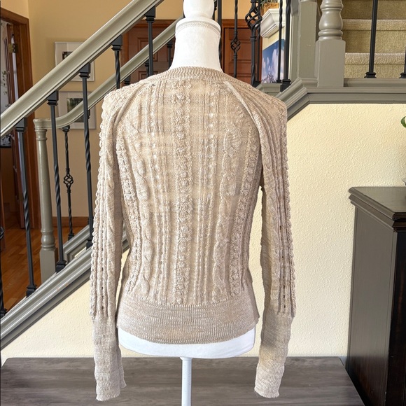 Veronica Beard Ayeka Beige Cable Knit Cardigan Size Small - Picture 4 of 15